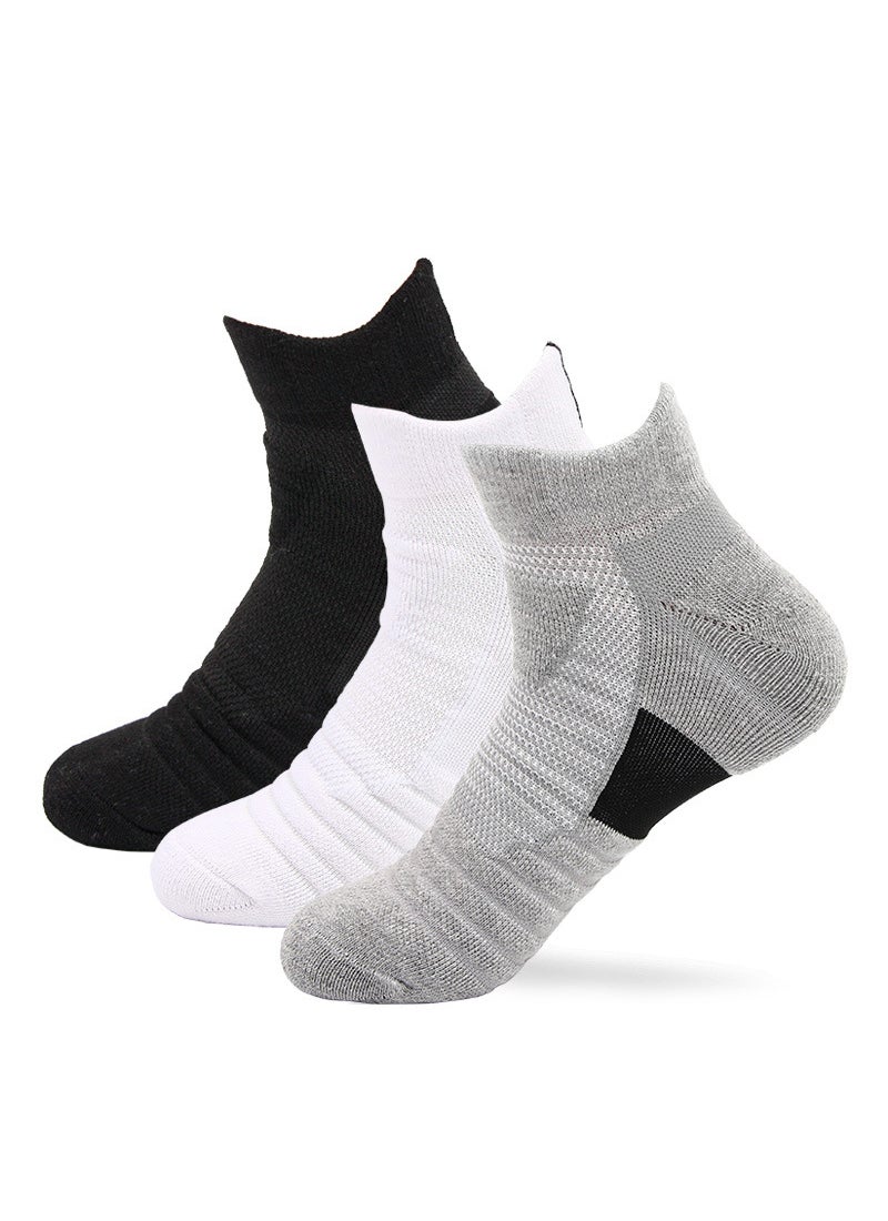 NIBEMINENT 3 Pair Of Comfortable Socks White/Black/Grey - Image 1