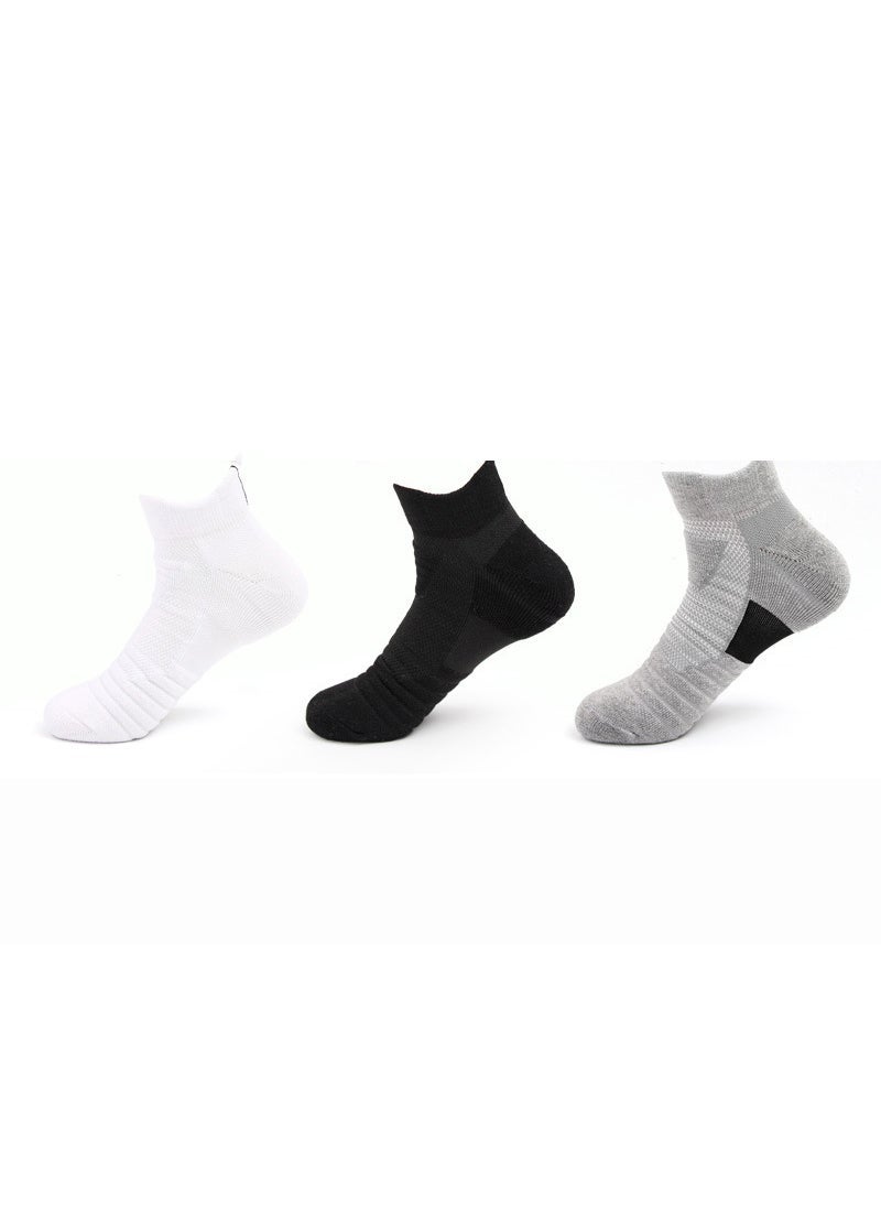 NIBEMINENT 3 Pair Of Comfortable Socks White/Black/Grey - Image 2