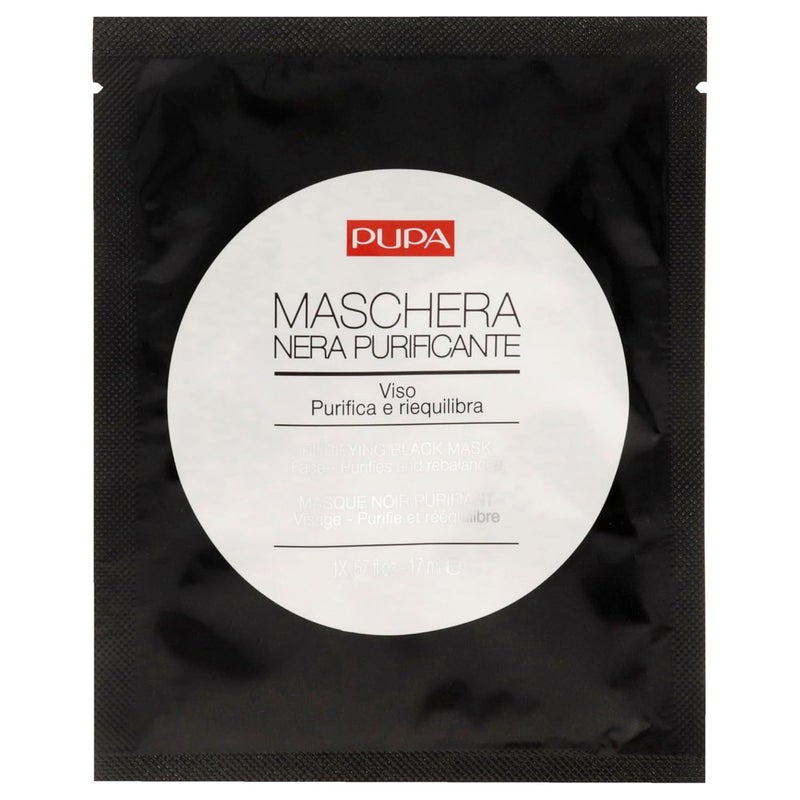 Pupa Milano Purifying Black Face Mask  Intensive Treatment To Absorb Excess Sebum  Prevents The Appearance Of Imperfections  FragranceFree Formula  Rebalances And Clarifies Skin  057 Oz