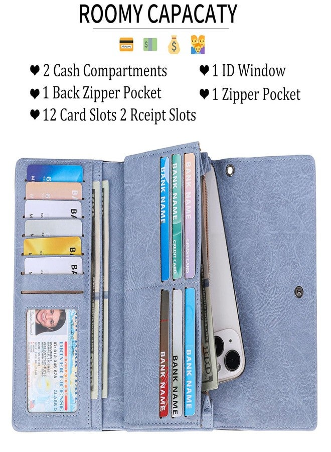 FALAN MULE Wallets for Women Trifold Wristlet Wallets Large Capacity RFID Blocking Ladies Purse Credit Card Holder - Image 3