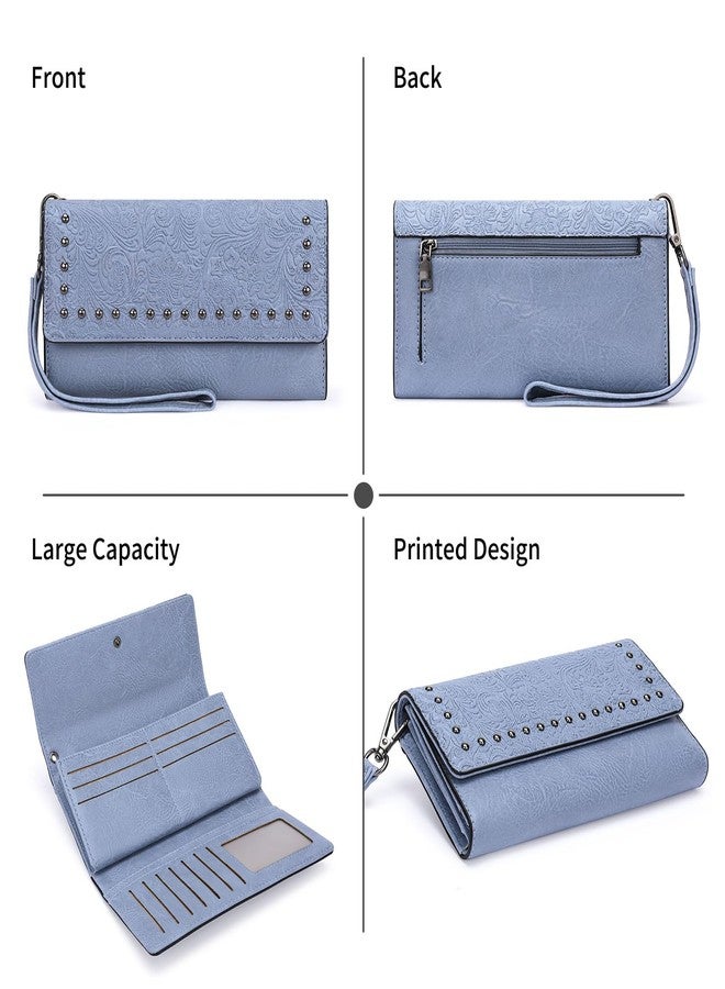 FALAN MULE Wallets for Women Trifold Wristlet Wallets Large Capacity RFID Blocking Ladies Purse Credit Card Holder - Image 5