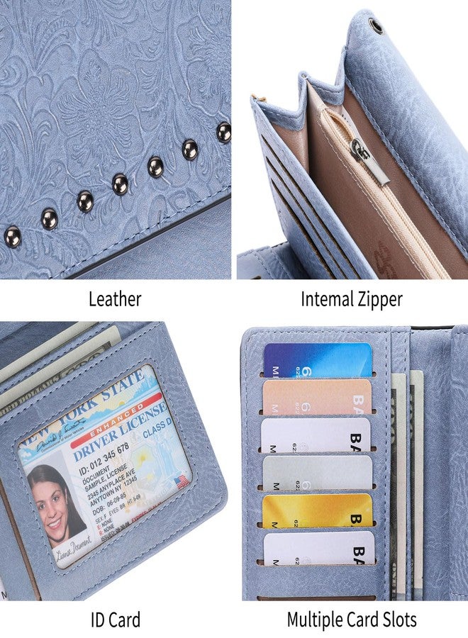 FALAN MULE Wallets for Women Trifold Wristlet Wallets Large Capacity RFID Blocking Ladies Purse Credit Card Holder - Image 4