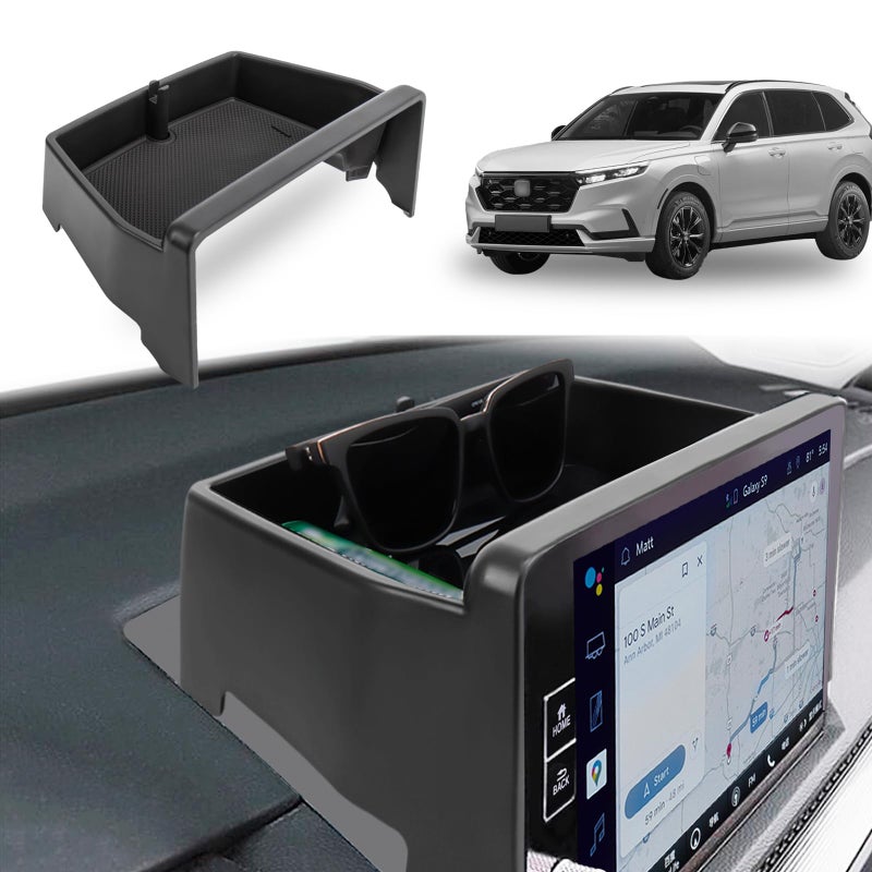 Neepiar Center Console Organizer Compatible with 2023 2024 2025 Honda CRV EXLSportL Hybrid Dashboard Tray Interior Insert Accessories Behind Screen Black