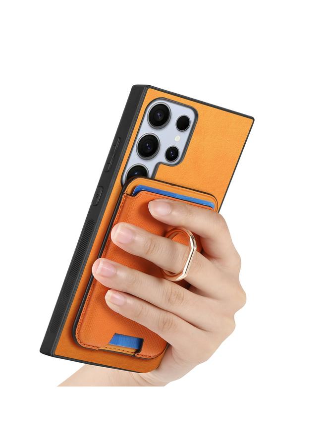 S-TOP Case For Samsung Galaxy S24 Ultra 5G Retro Cross Leather Ring Vertical Insert Card Bag MagSafe Phone Case - Image 5