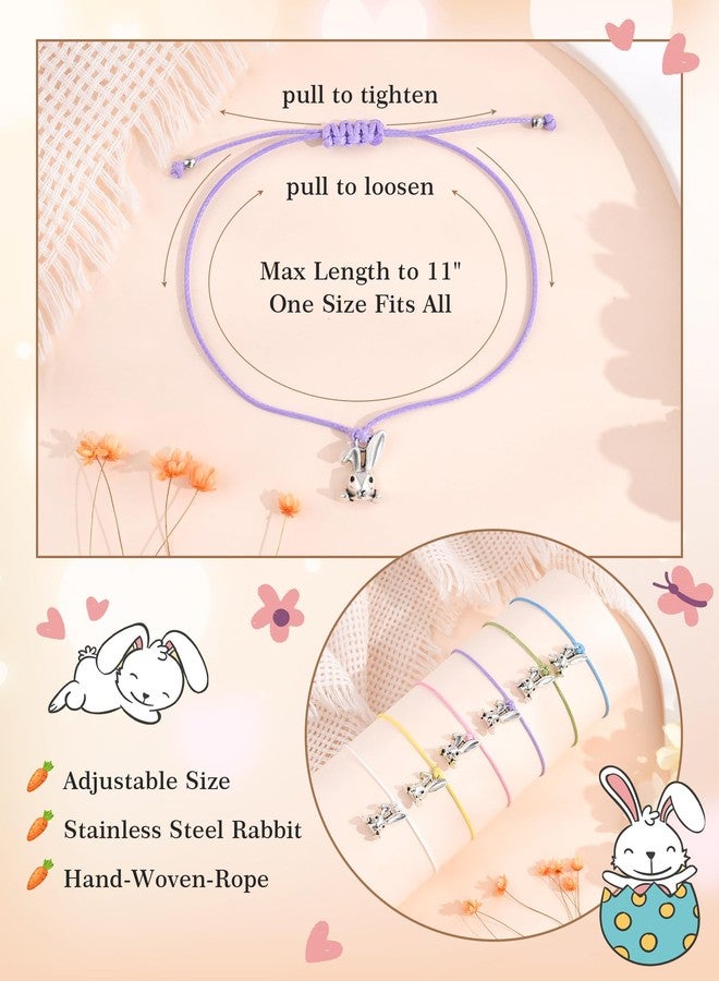 SUNSH Easter Gifts for Daughter Family Easter Bunny Basket Stuffers Rabbit Bracelets for Women Christian Gifts Some Bunny Loves You Easters Bracelets Decorations Mother Daughter Jewelry Present Cute - Image 3