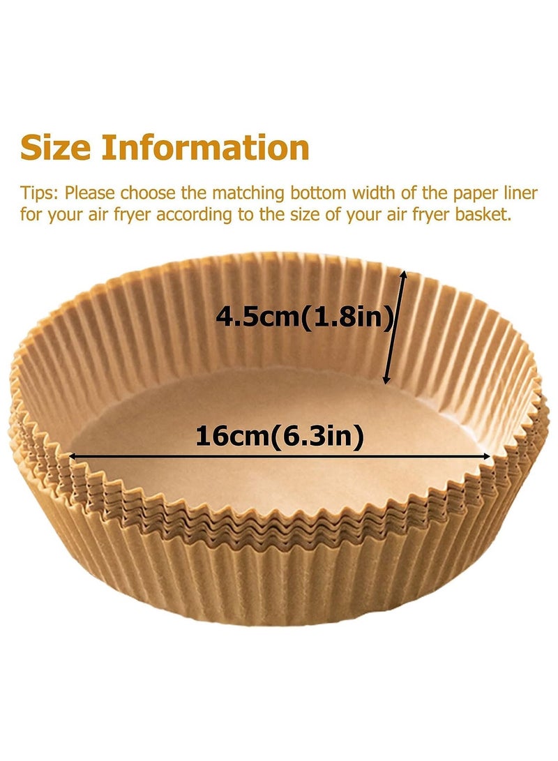 Air Fryer Disposable Paper Liners, 100 PCS Non-Stick Air Fryer Parchment Paper, Round Oil-Proof Food Grade Baking Paper for Air Fryer Baking Roasting Microwave 6.3 Inch - Image 4