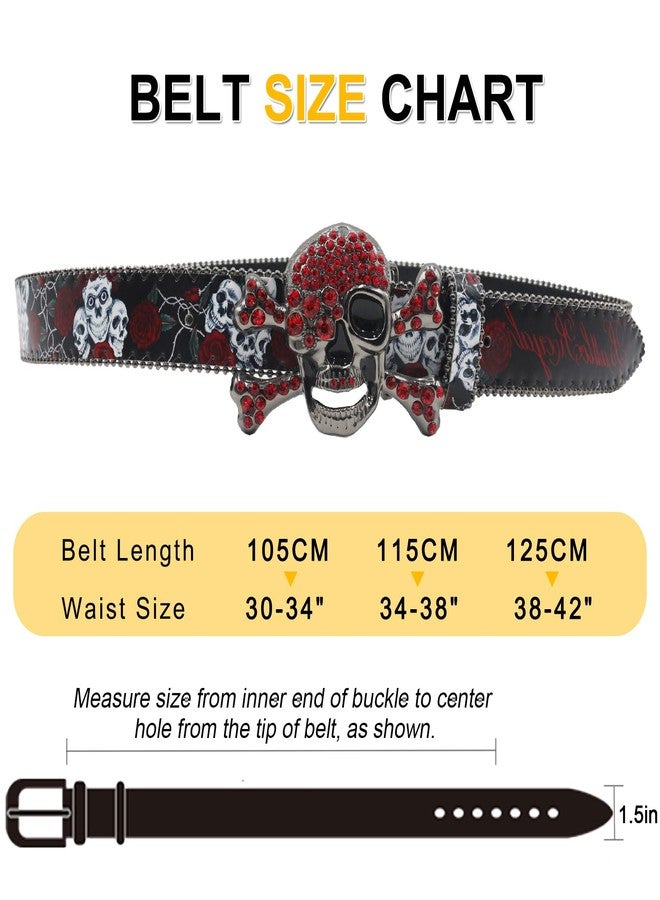 EVERBLTING Skull Rhinestone Belt for Men Women Y2k Cowgirl Cowboy Bling Belt Diamond Belts for Women for Jeans - Image 5