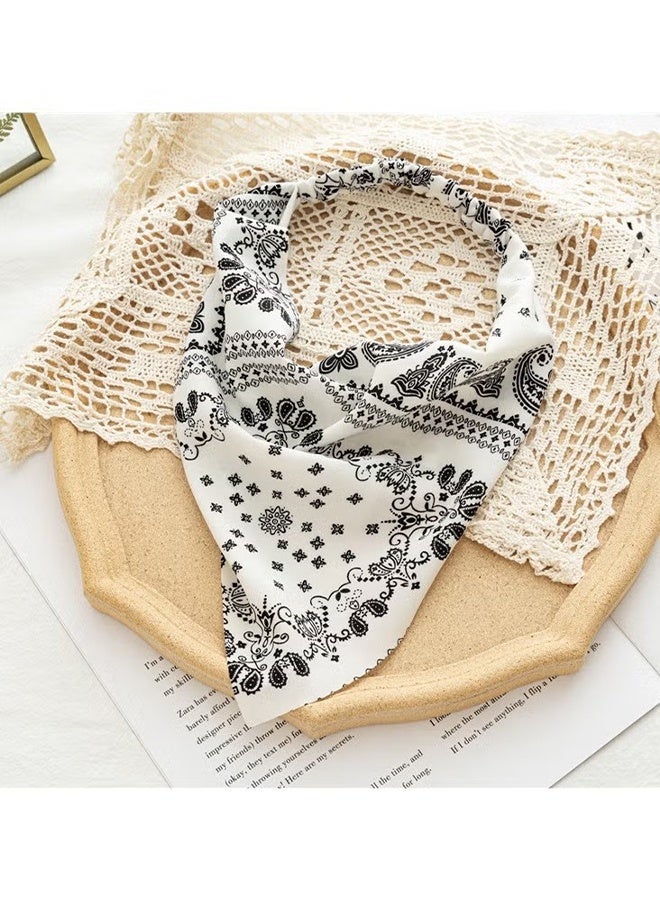 HY 7 Pcs Floral Elastic Hair Scarf Headband Chiffon Kerchief Elastic Floral Printed Turban Boho Headbands Hair Bandanas with Hair Clips for Women Girls Hair Accessories, Classic Floral Pattern - Image 3