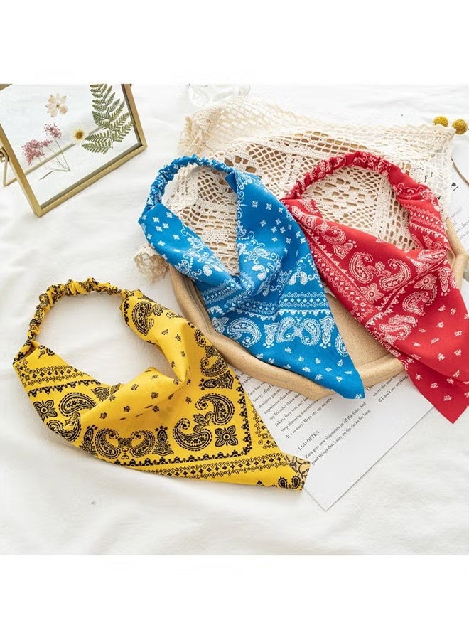 HY 7 Pcs Floral Elastic Hair Scarf Headband Chiffon Kerchief Elastic Floral Printed Turban Boho Headbands Hair Bandanas with Hair Clips for Women Girls Hair Accessories, Classic Floral Pattern - Image 5