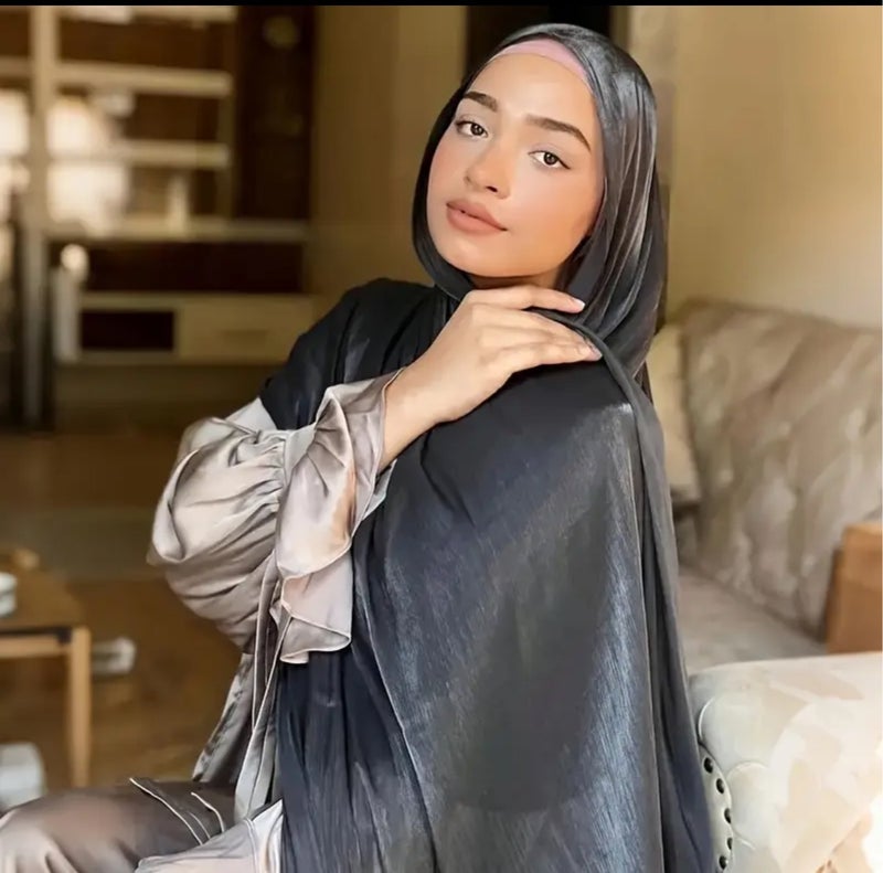 Nakhl Long Hijab for Women,Glitter Sequin Forehead Turban Hijabs,Long Scarf,Fashion Chiffon Scarf,Premium Headscarf for Women and Girls - Image 3