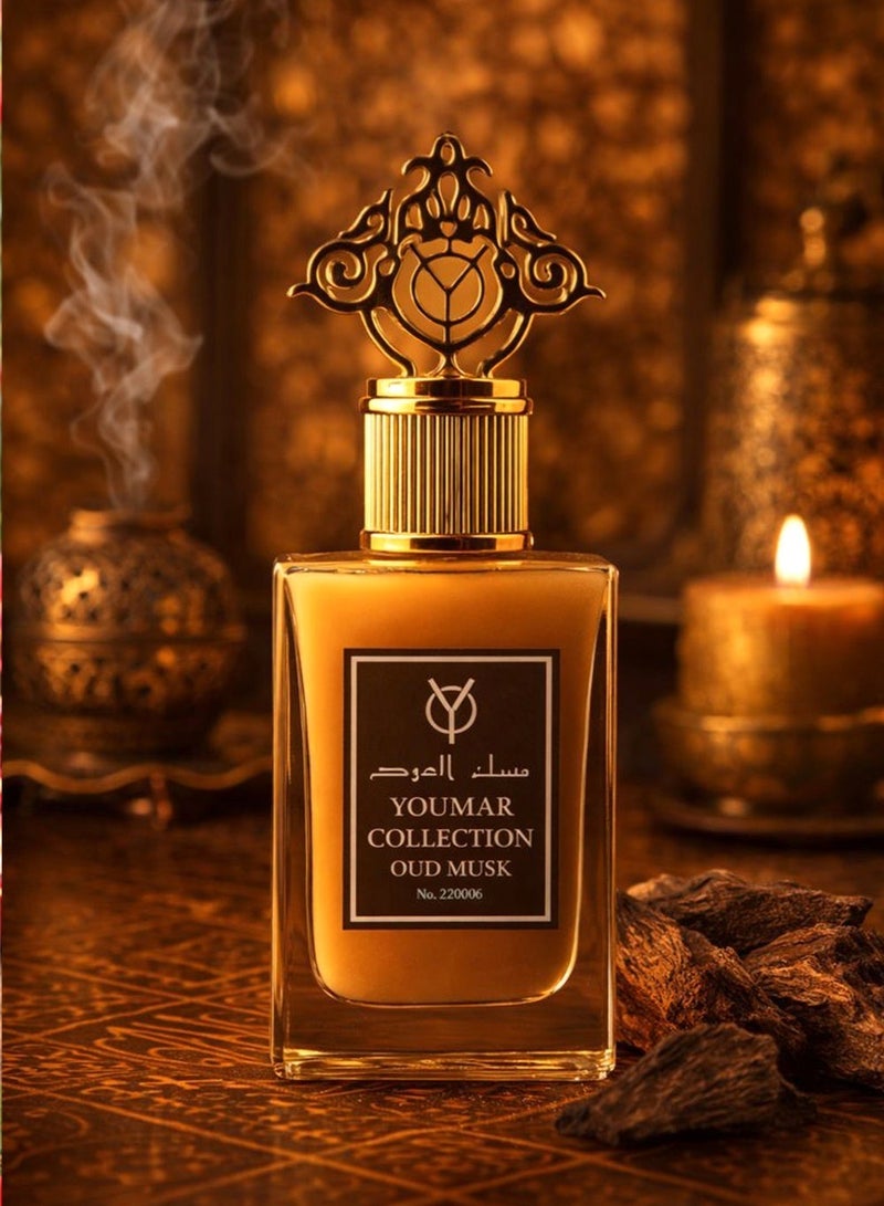 يومار عطر عود مسك فاخر للجنسين 25 مل | رائحة طويلة الثبات بنفحات منعشة متبلة وخشبية | يوماَر كولكشن رقم 0006 - Image 4