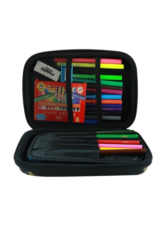 سمايلي كيدوز حافظة أقلام Smily Bling Foot Ball (أسود) حافظة أقلام صلبة قابلة للعكس من مادة EVA للأولاد/البنات، منظم أنيق ولطيف لحافظات الأقلام للأطفال في المدارس، متعددة الأقسام للأولاد/البنات، حافظة أقلام مدرسية سوداء - Image 5