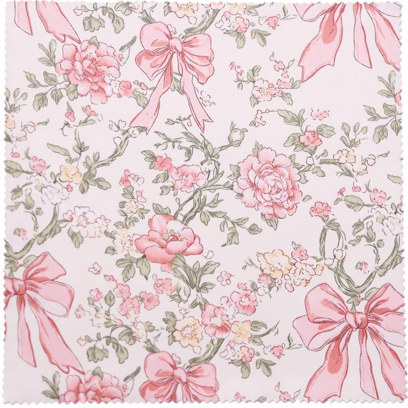 Hanjunzhao Valentines Blue Pink Bow Fabric Charm Packs for Quilting 5 inch, 84 Pcs Cotton Fabric Quilt Squares 5x5 for Quilting, Sewing, DIY Bowknot, Hair Accessories, Holiday Party Decor, Bows - Image 5