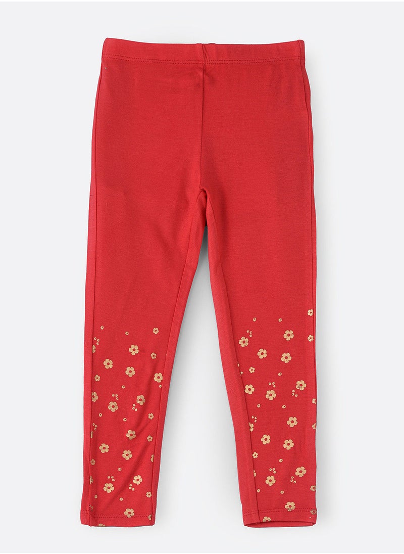 Jelliene Knit Legging With Print At Hem  - Image 1