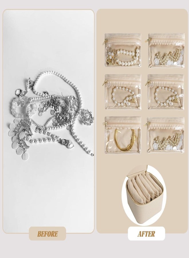 JAPP Travel Jewelry Bags,Jewelry Pouch Bag,Clear Velvet Zipper Pockets Storage Bag Organizer Case for Women Girl Gift 12 Pcs (Jew Pouch 12) - Image 3