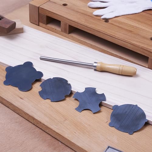 HERMIT TOOLS Pack of 9 Multi-Shape Cabinet Scraper for Woodworking (9, 1 Burnisher+2Rectangle+1Curved+1Gooseneck+2Concave+2Convex) - Image 5
