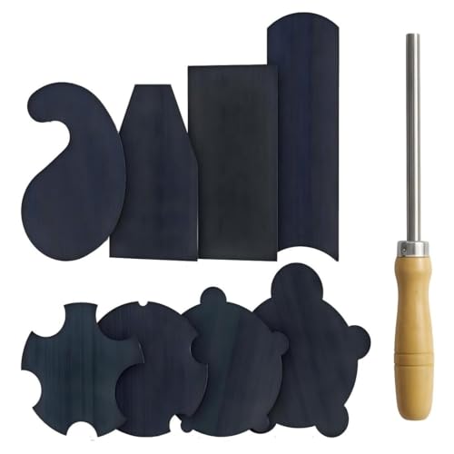HERMIT TOOLS Pack of 9 Multi-Shape Cabinet Scraper for Woodworking (9, 1 Burnisher+2Rectangle+1Curved+1Gooseneck+2Concave+2Convex) - Image 1