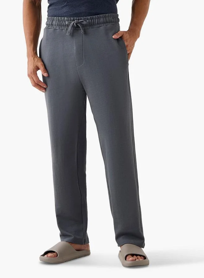 FAV Textured Lounge Track Pants with Drawstring Waistband and Pockets