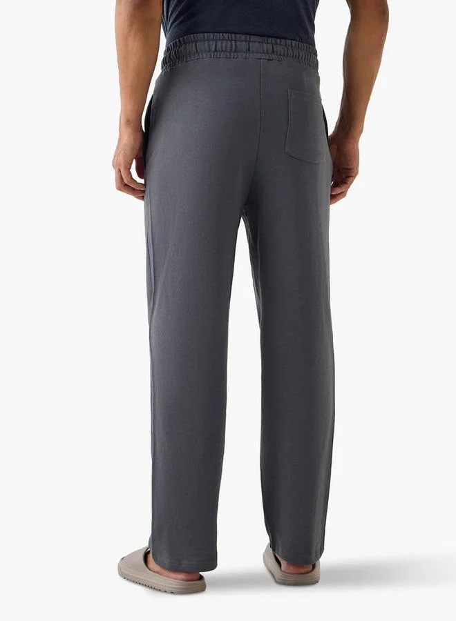 Splash FAV  Textured Lounge Track Pants with Drawstring Waistband and Pockets for Men | Best Price UAE