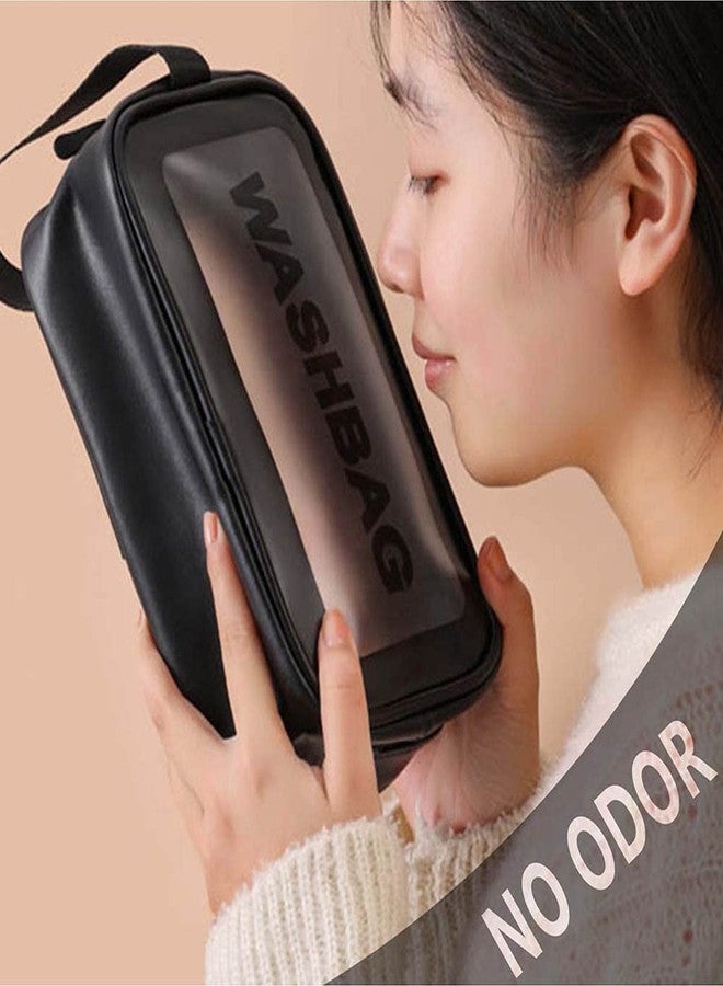 PAVITYAKSH Women Zipper 10 Cms Makeup Beauty Bags Transparent Make Up Organizer Storage Bath Toiletry Wash Bag Travel Waterproof Cosmetic Bag, PU PVC Cosmetic Makeup Pouch for Women,Girl(Pink) - Image 5