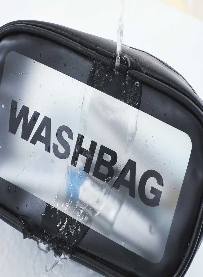 PAVITYAKSH Women Zipper 10 Cms Makeup Beauty Bags Transparent Make Up Organizer Storage Bath Toiletry Wash Bag Travel Waterproof Cosmetic Bag, PU PVC Cosmetic Makeup Pouch for Women,Girl(Pink) - Image 4