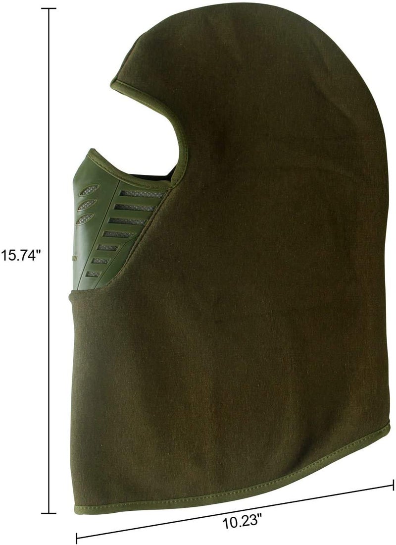 Krystle Men's Warm Balaclava Full Face Mask Cover with Breathable Mesh Silicone Panel, Winter Fleece Neck Warmer Wind Proof, Fit Helmet Hat for Adults - Elastic Size Universal (Green) - Image 5