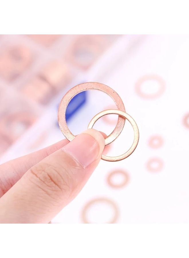 300pcs Copper Washer Assortment Kit Flat Ring Sealing Washers 12 Sizes - Image 4