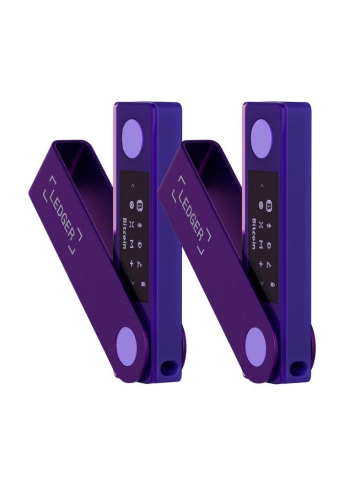 Ledger Family Pack X - 2 Ledger Nano X Crypto Hardware Wallets | Safest Crypto & NFT Cold Storage, Wireless Bluetooth & Type-C Connectivity, 5000+ Coins Supported, for iOS & Android, MacOS & Windows - Image 1