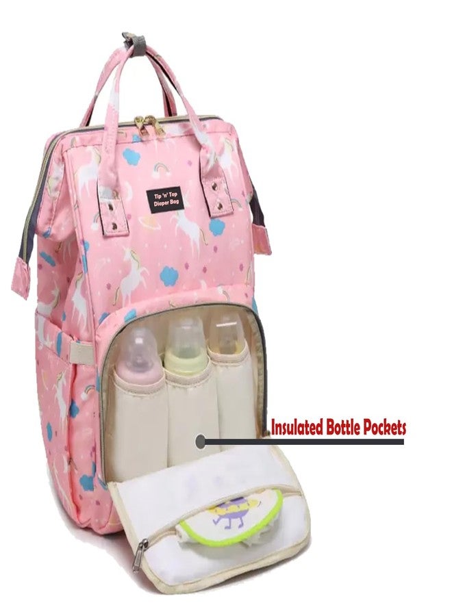 Tip 'n' Top Premium Baby Diaper Bag for Mother + Blue Baby Carrier, Baby Diaper bag (Pink) - Image 4