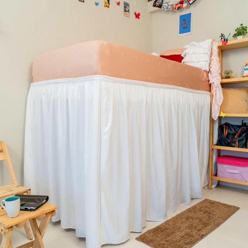 Cottingon Dorm Room Bed Skirt 100 Microfiber White Twin XL32 Drop