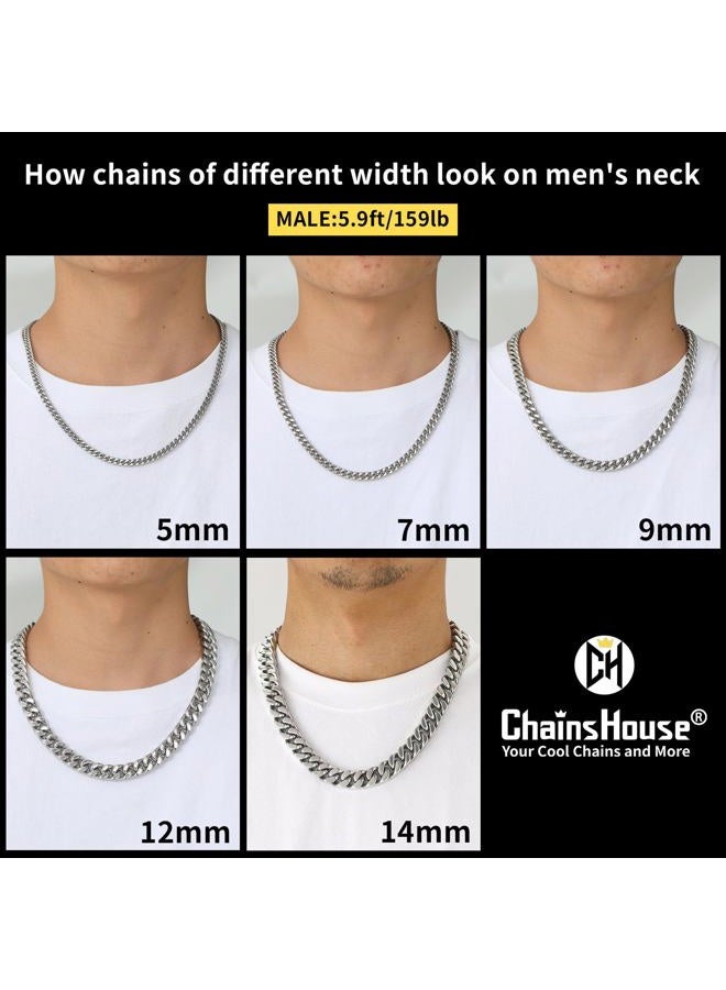 ChainsHouse 316L Stainless Steel Miami Cuban Link Chain 14mm 24inch Heavy Curb Chain Necklace Hip Hop Jewelry Gift for Men Women - Image 5
