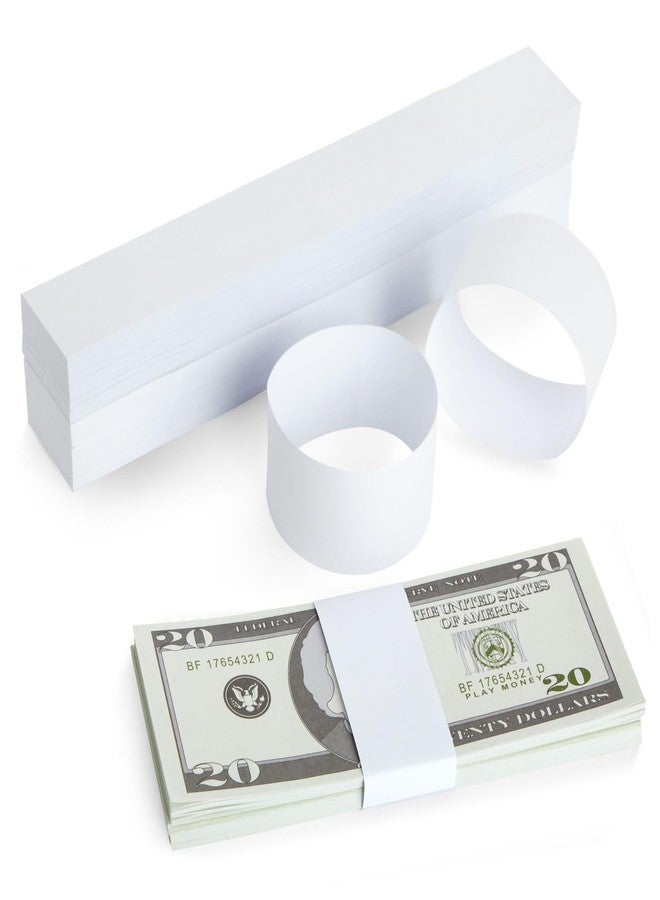 Juvale Money Bands - Secure Bundling & Cash Wrappers - Customizable Blank Currency Bands - Multipurpose Money Wraps - White, 7.8 in x 1.2 in, Pack of 300 - Image 1