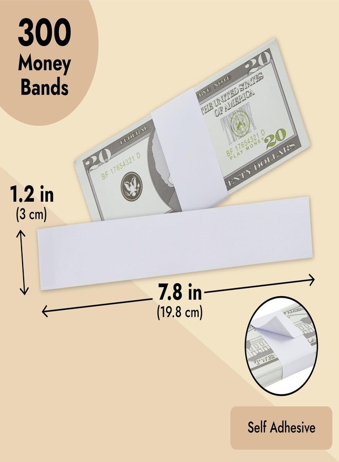 Juvale Money Bands - Secure Bundling & Cash Wrappers - Customizable Blank Currency Bands - Multipurpose Money Wraps - White, 7.8 in x 1.2 in, Pack of 300 - Image 5