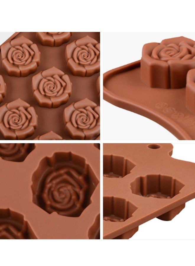 قالبان للخبز على شكل زهرة وردة، صينية سيليكون غير لاصقة، أشكال رائعة للكراميل، الجيلي، الجيلي، الكمأة، مكعبات الثلج - Image 3