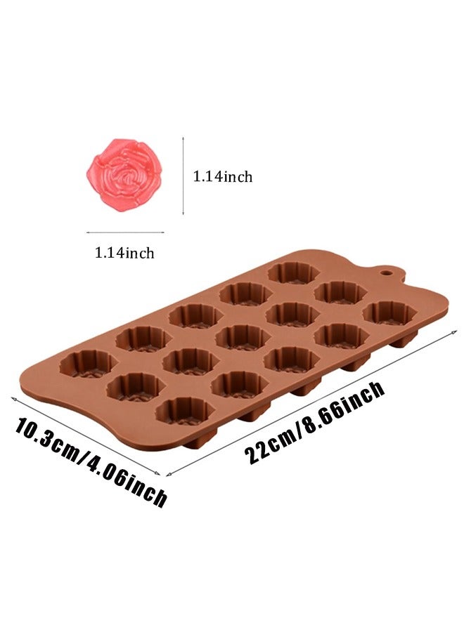 قالبان للخبز على شكل زهرة وردة، صينية سيليكون غير لاصقة، أشكال رائعة للكراميل، الجيلي، الجيلي، الكمأة، مكعبات الثلج - Image 2