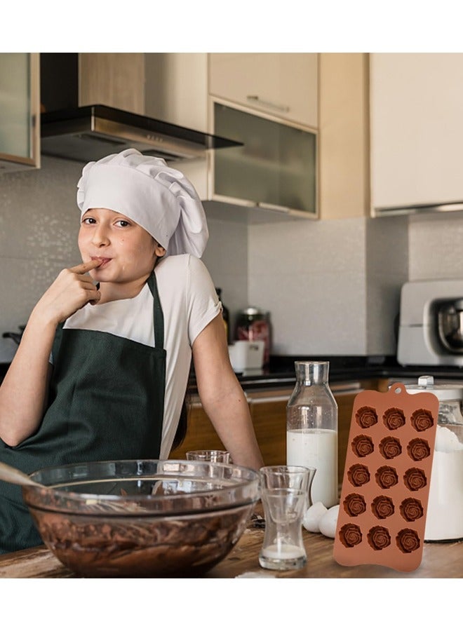 قالبان للخبز على شكل زهرة وردة، صينية سيليكون غير لاصقة، أشكال رائعة للكراميل، الجيلي، الجيلي، الكمأة، مكعبات الثلج - Image 5