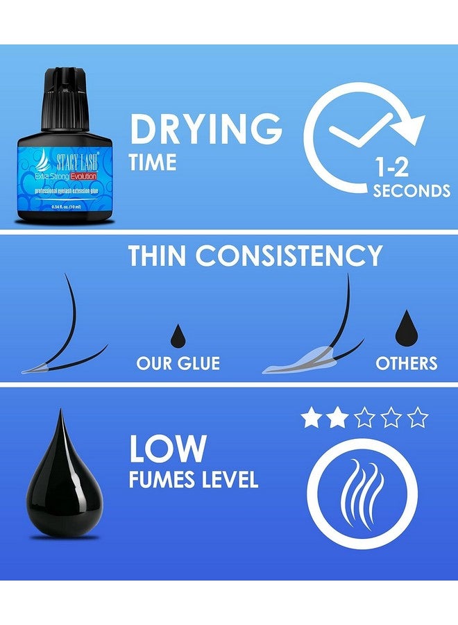 Stacy Lash Ng Evolution Eyelash Extension Glue Stacy Lash (0.34 Fl.Oz/10 Ml)/1-2 Sec Dry/Retention - 8 Weeks/Professional Supplies/Black Adhesive - Image 4