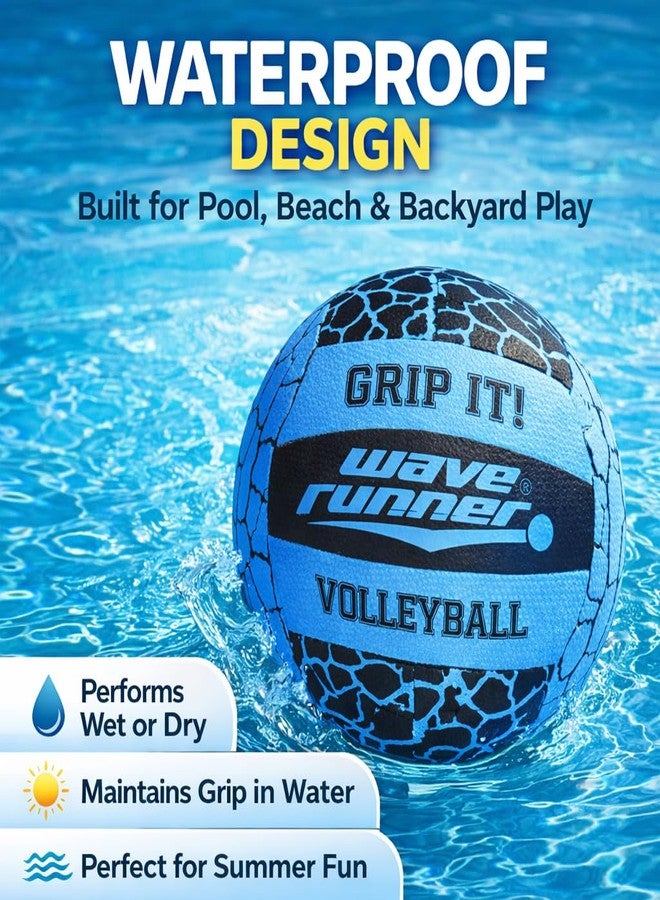 Wave Runner Grip It Volleyball- 8-Inch All Weather Beach & Pool Volleyball with Sure-Grip Technology | Perfect Ball for Indoor, Outdoor & Pool Play! (Random Color) - Image 2
