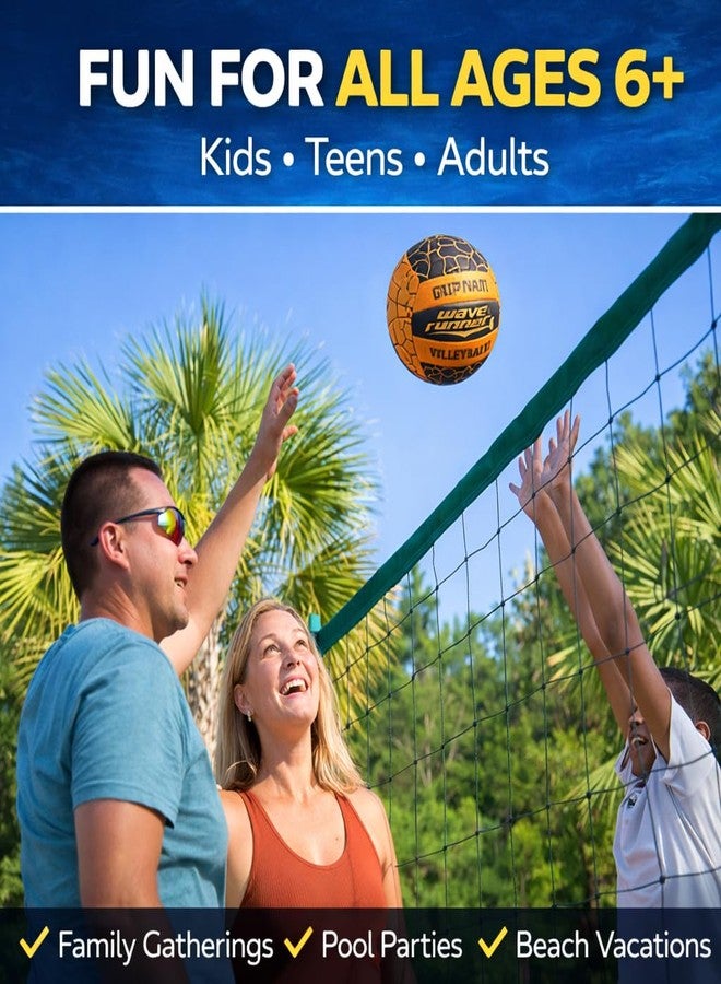 Wave Runner Grip It Volleyball- 8-Inch All Weather Beach & Pool Volleyball with Sure-Grip Technology | Perfect Ball for Indoor, Outdoor & Pool Play! (Random Color) - Image 5