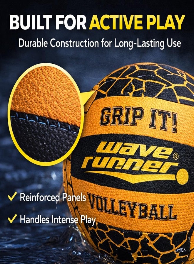 Wave Runner Grip It Volleyball- 8-Inch All Weather Beach & Pool Volleyball with Sure-Grip Technology | Perfect Ball for Indoor, Outdoor & Pool Play! (Random Color) - Image 3