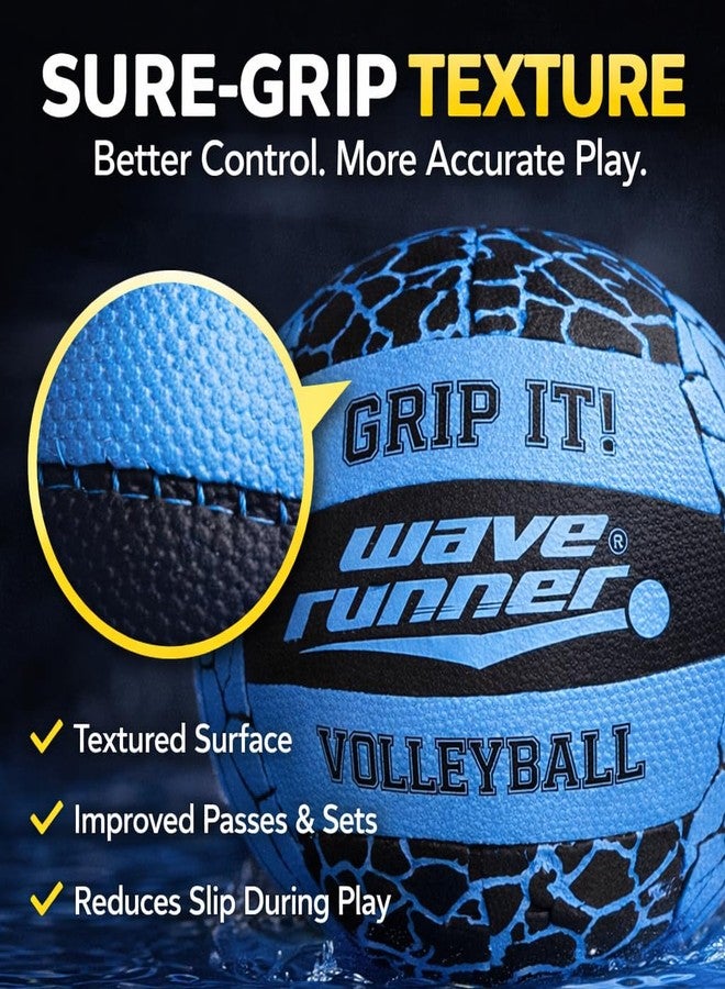 Wave Runner Grip It Volleyball- 8-Inch All Weather Beach & Pool Volleyball with Sure-Grip Technology | Perfect Ball for Indoor, Outdoor & Pool Play! (Random Color) - Image 4