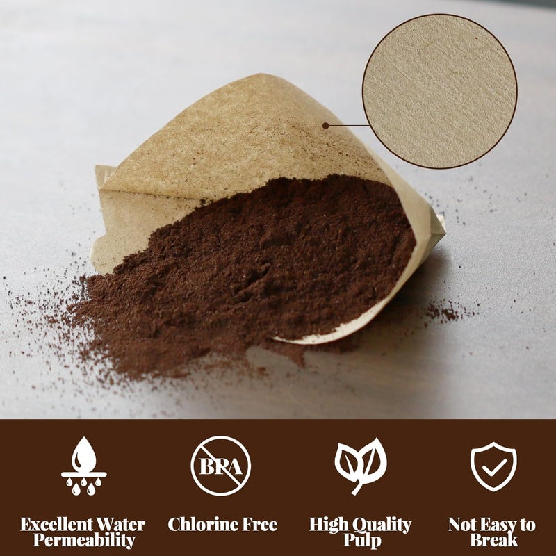 brikinte 100PCS Coffee Paper Filters for Beautiful 14-Cup Programmable Drip Coffee Maker - Image 2