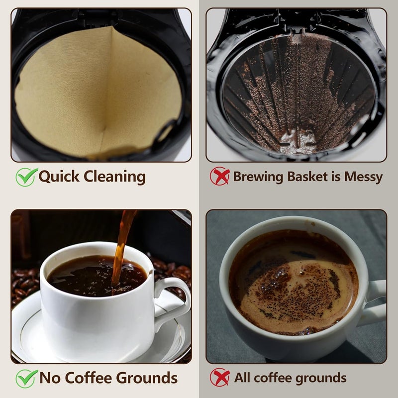 brikinte 100PCS Coffee Paper Filters for Beautiful 14-Cup Programmable Drip Coffee Maker - Image 3