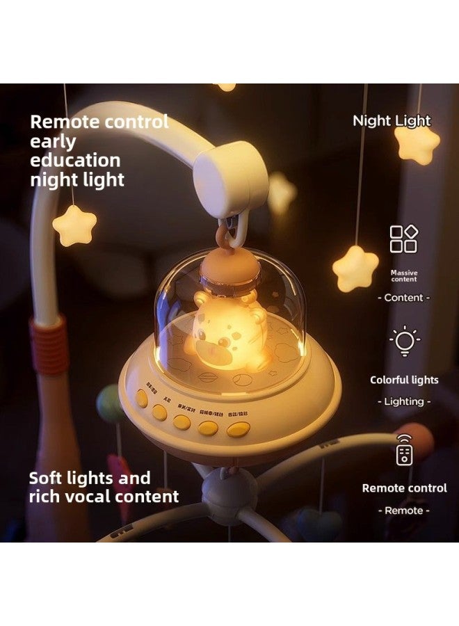 Newborn Baby Cradle Bed Baby Bed Bell 0-1 Years Old 3-6 Months 12 Toy Music Rotating Bedside Bell-Color:❤Bluetooth Charging [remote Control Luminous Timing] + Ball + Spaceship Powder  - Image 4