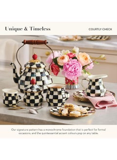 Generic MacKenzie-Childs Courtly Check Enamel Tea Kettle 2 Quart  - Image 3