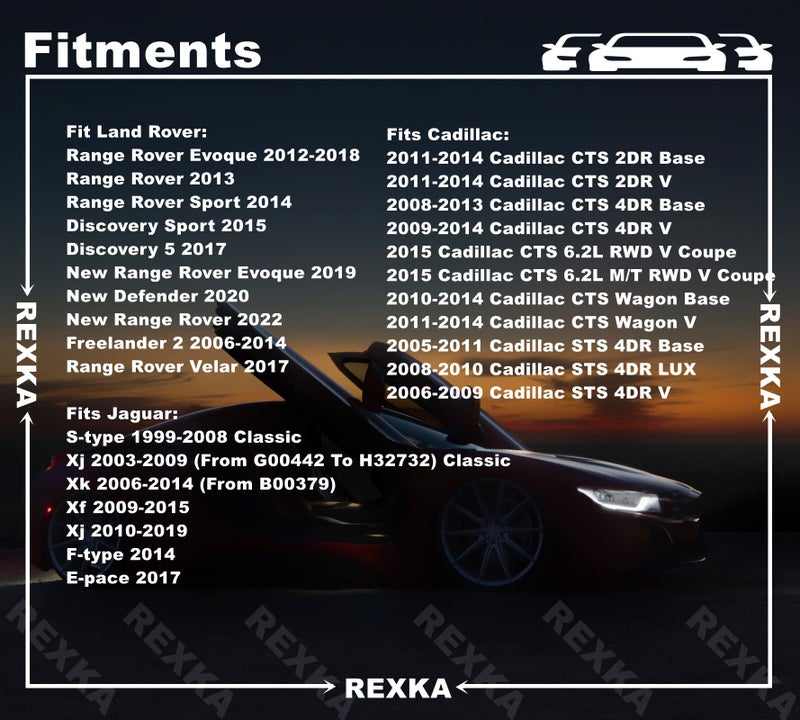 Rexka ركسكا 10 قطع درع الرؤية ومثبت دفع متوافق مع GM 10382313 كاديلاك STS، بونتياك سولستيس وساتورن سكاي 2009-05 لاند روفر LR024316 رينج روفر إيفوك جاكوار XR812941 - Image 3