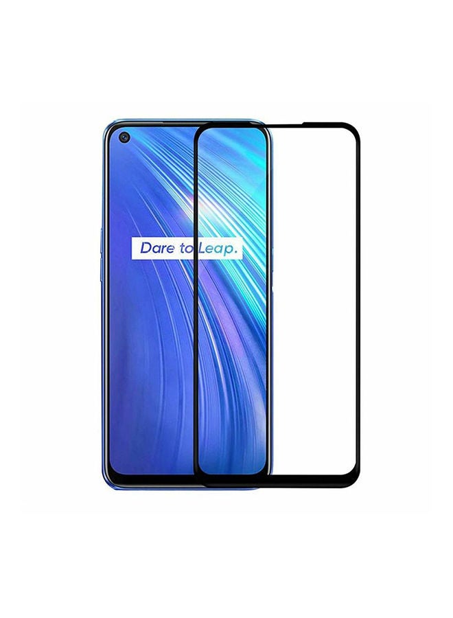 NIBEMINENT Screen Protector Tempered Glass For Realme 6 Clear/Black