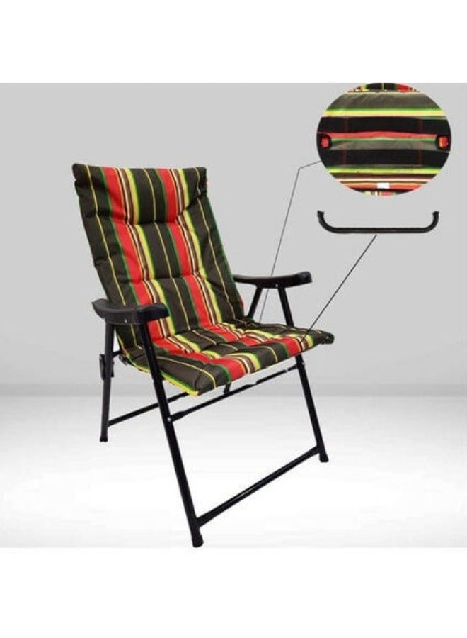 سمارت هوم كرسي قابل للطي مع مسند للذراعين، مقعد نزهة، كرسي رياضي، كرسي خارجي وكرسي حديقة 45X45X90 سم - Image 1