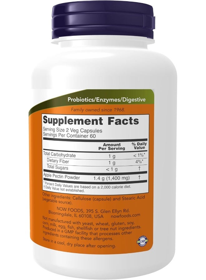 now Foods Apple Pectin 700Mg 120 Veg Capsules - Image 2