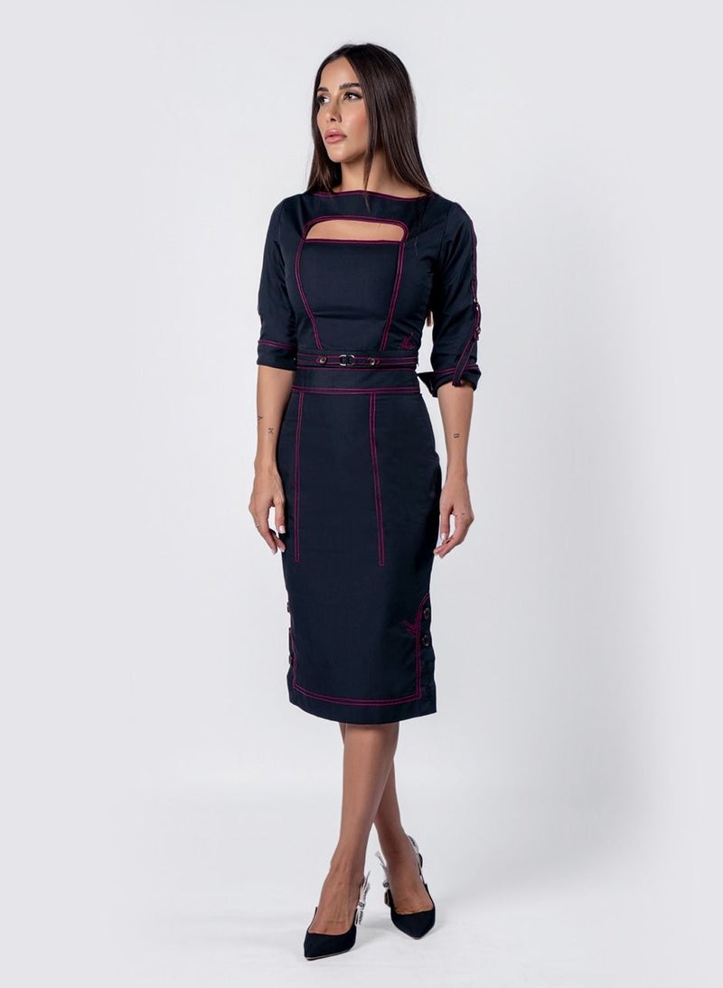 NIVA FASHION HOUSE Peekaboo Stitch Detailing Top & Skirt  - Image 2